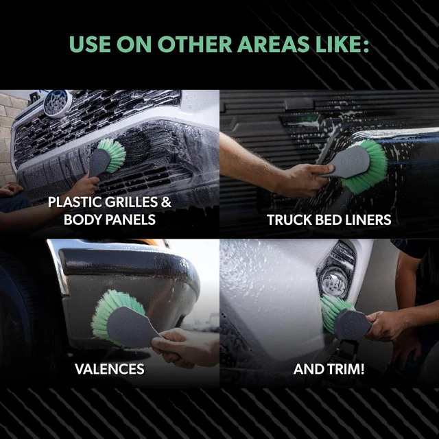 Alt view image 4 of 6 - Chemical Guys Wheelie All Exterior Surface and Wheel Brush (Safe for Cars, Trucks, SUVs, RVs, Motorcycles, & More) Green