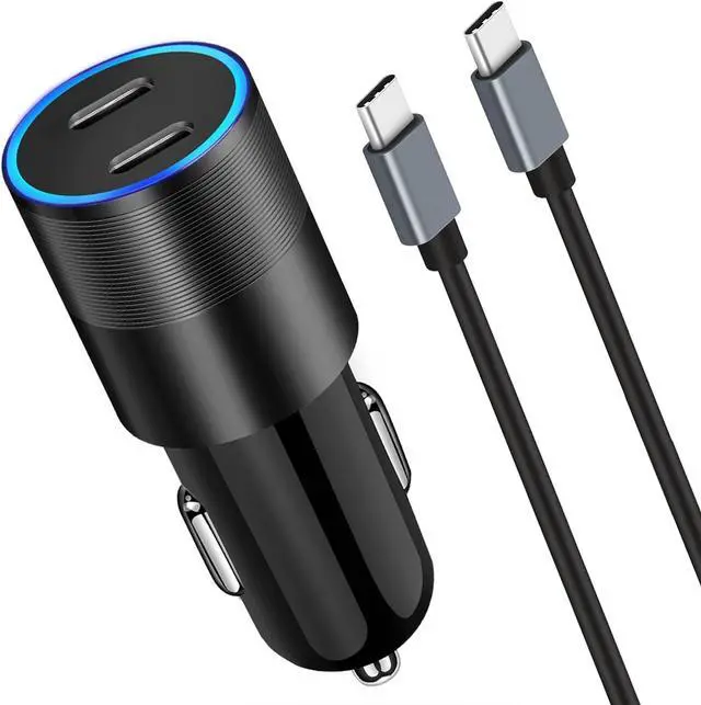 Main image of 60W Fast USB C Car Charger Dual 30W PD 3.0 Charging Ports Cigarette Lighter Adapter for iPhone 17 Pro Max 16 15 iPad Google Pixel 10 9  Galaxy S25 S24 Android Phone with 3.3ft Type C Cable