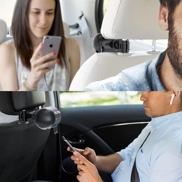 Alt view image 5 of 7 - OHLPRO 3-in-1 Retractable Backseat Car Charging Station, 36W Fast Car Charger for All Phones (iPhone, Samsung), Ideal for Lyft, Turo, Uber, Taxi, Rideshare, Customer Charging Dock Attach to Headrest