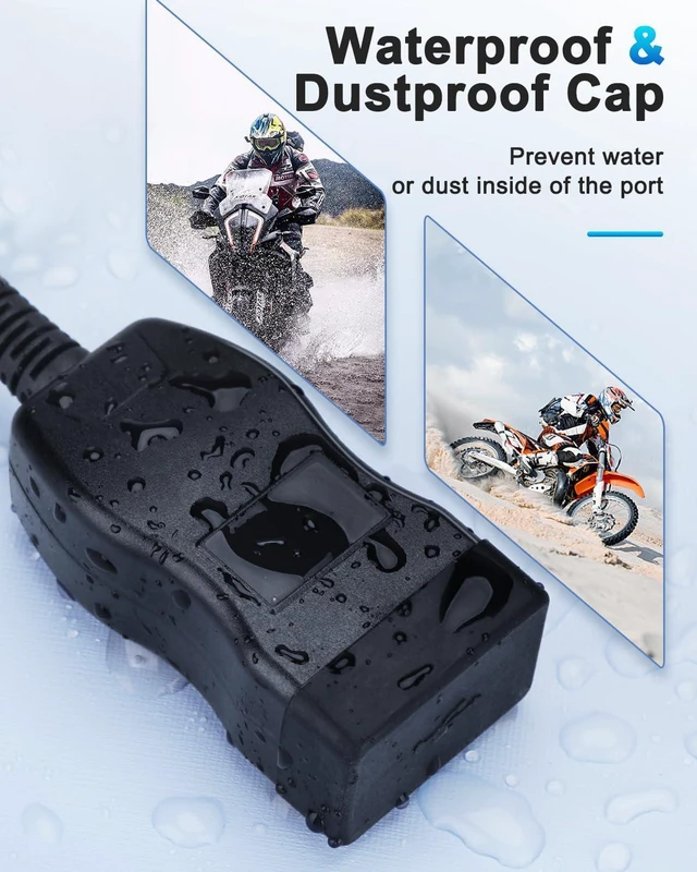 Alt view image 6 of 7 - EXTRACTME Motorcycle USB Charger, Dual USB Type C PD & Quick Charge 3.0 Motorcycle Phone Charger with Voltmeter & ON/Off Switch, Waterproof Motorcycle Accessories for All Phone, Tablet, GPS (Red)