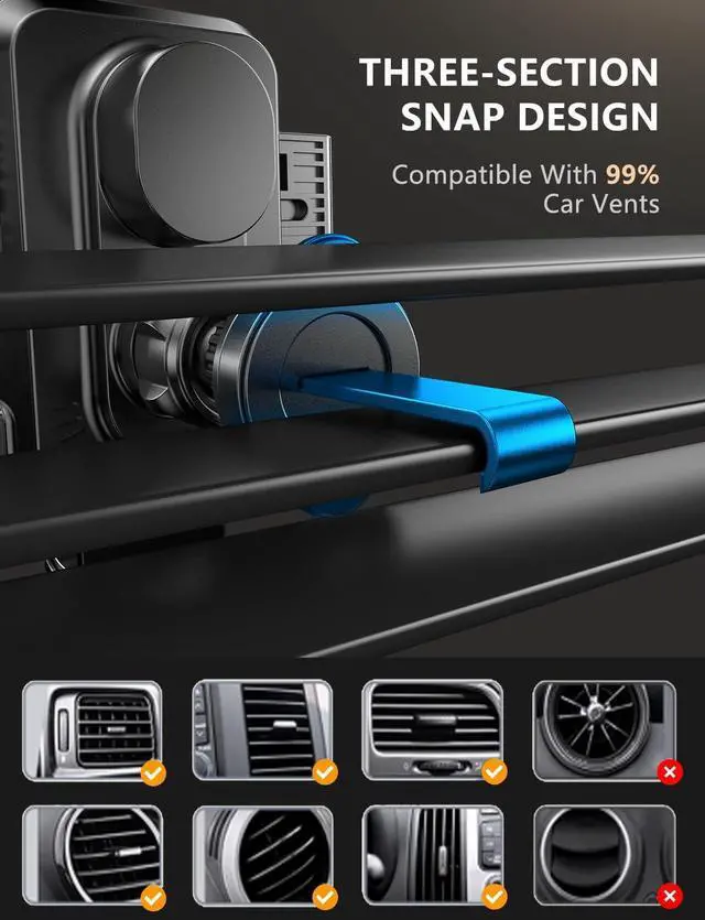 Alt view image 6 of 7 - Wireless Car Charger Phone Holders for Your Car 15W Auto Clamping Phone Mount Car Accessories for iPhone 16 15 14 13 12 Mini Pro Max 11 XR XS  Galaxy S24 Ultra S23 S22+ Note 20 etc