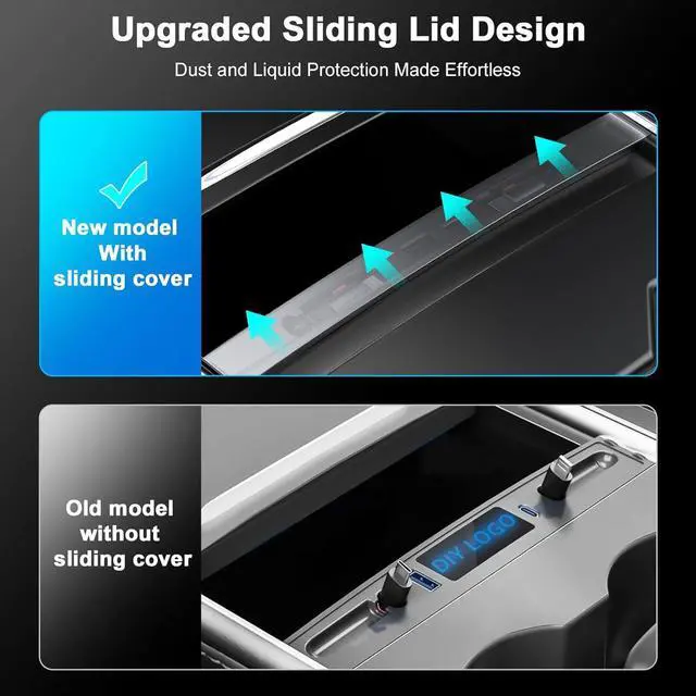 Alt view image 4 of 6 - Waterproof USB Hub for Tesla Model 3 Model Y - 2023 2022 2021 4Ports Retractable Docking Station for Tesla Accessories, Expandable Base with Multi Ports for Fast Charging (Not Fit Model 3 2024)