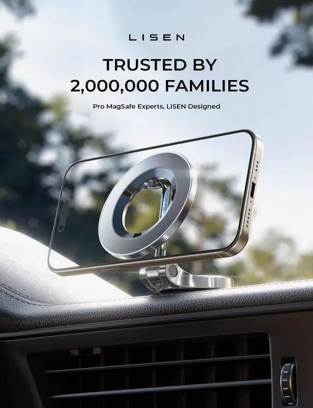 Alt view image 2 of 7 - for Magsafe Car Mount Ultra Magnetic Dashboard Phone Holder Car Accessories for iPhone 16 Pro Max Gifts for Men Women Him Her Fit for iPhone16 Pro/Pro Max 15 14 13 12