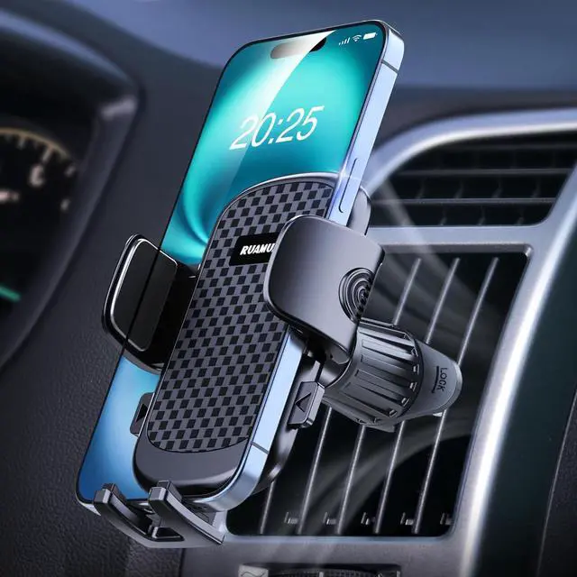 Main image of [2025 NEW] Car Phone Holder for Horizontal/Vertical Vent [Upgraded Metal Hook Clip] [Wider Clamp & Fit Thicker Case]Universal Cellphone Stand Car Mount Cradle for iPhone 16 Pro Max 15 14 13 SE Android