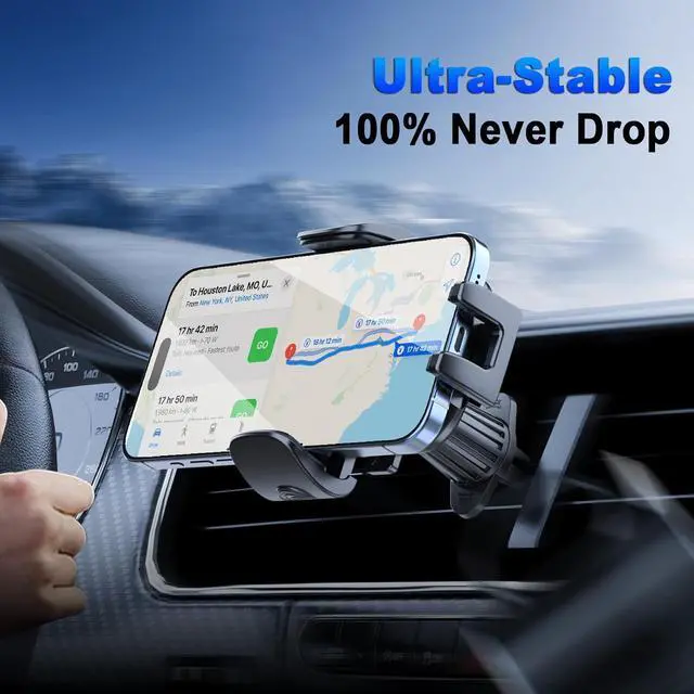Alt view image 7 of 7 - [2025 NEW] Car Phone Holder for Horizontal/Vertical Vent [Upgraded Metal Hook Clip] [Wider Clamp & Fit Thicker Case]Universal Cellphone Stand Car Mount Cradle for iPhone 16 Pro Max 15 14 13 SE Android