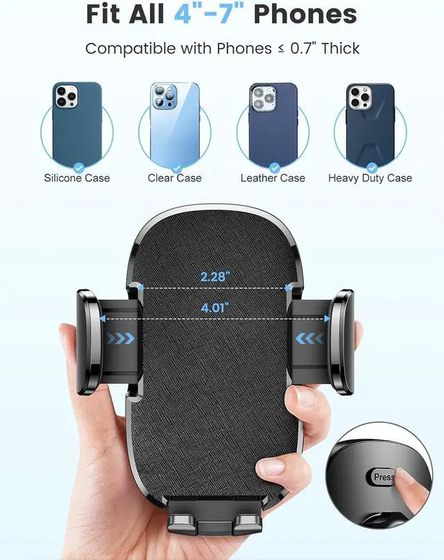 Alt view image 6 of 7 - Car Phone Holder Dual 360° Rotate Gooseneck Cup Holder Phone Mount for Car Flexible Cell Phone Holder Car Compatible with iPhone 16 Pro Max/15/14/13/12/11 S25/S24/S23/S22 4-7 Phone