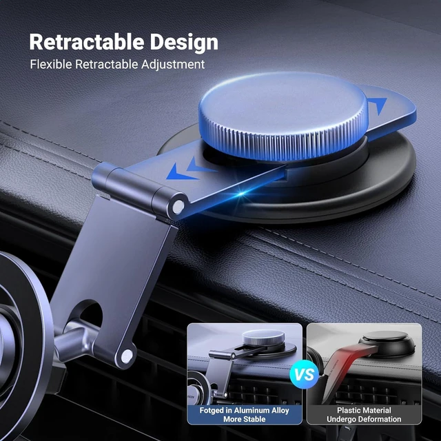 Alt view image 5 of 7 - UGREEN Magsafe Phone Mount for Car 360° Rotation Magnetic Phone Holder Dashboard Cell Phone Holder Compatible for iPhone 16 15 14 13 12 Series and MagSafe Case