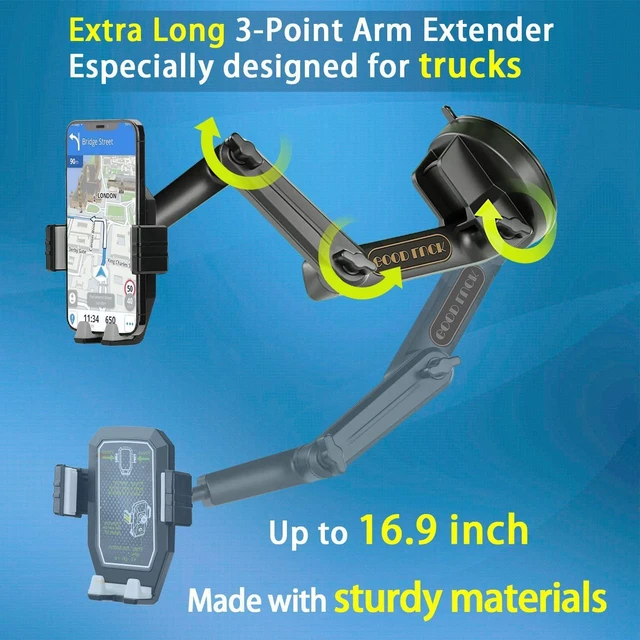 Alt view image 4 of 6 - EVEMANT Phone Mount for Truck, Truck Phone Holder Mount Heavy Duty, Dashboard Windshield Phone Holder for Semi Truck, Suction Cup Phone Mount for Truck Accessories, Compatible with iPhone/Samsung