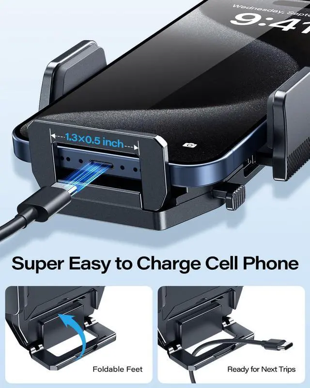 Alt view image 5 of 7 - Sturdy CD Slot Phone Mount with One Hand Operation Design Hands-Free Car Phone Holder Universally Compatible with All iPhone & Android Cell Phones for Smartphone Mobile