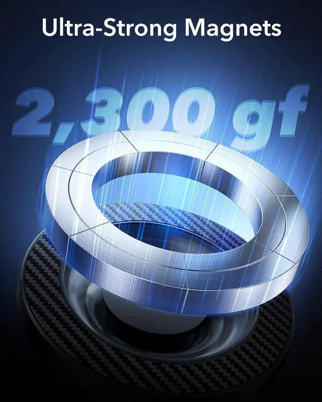 Alt view image 3 of 7 - for MagSafe Car Mount Magnetic Car Phone Holder Mount Air Vent/Dashboard Magnetic Phone Mount for iPhone 16/15/14/13/12 Galaxy S25 Strong Magnets Charging Not Supported Black Carbon Fiber