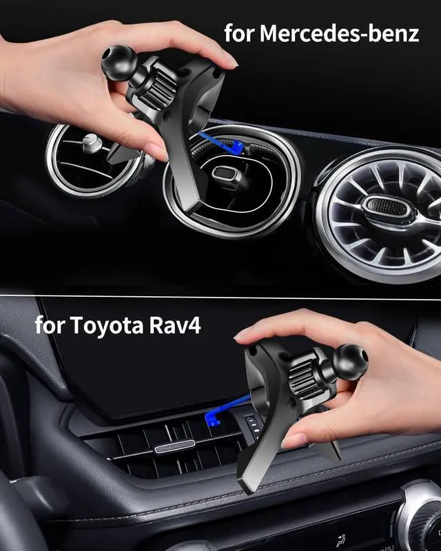 Alt view image 3 of 7 - Vent Phone Mount for Car Hands Free Air Vent Clip Cellphone Holder with Deep Wide Clamp Universal Automobile Cradle Fit for Mercedes Benz Toyota RAV4 Thick Case iPhone Wallet Card Holder