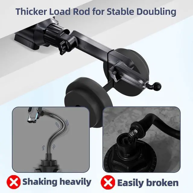 Alt view image 4 of 7 - for MagSafe Cup Phone Holder: Magnetic Cupholder Car Mount for Tesla Truck Vehicle SUV - 360° Adjustable Long Neck Mag Safe Cell Phone Cradle with Expandable Base for iPhone  Google
