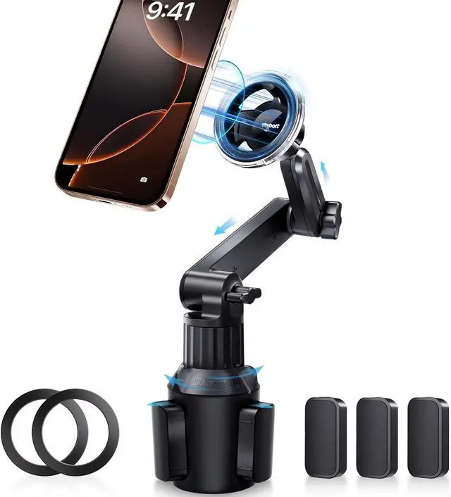 Alt view image 7 of 7 - for MagSafe Cup Phone Holder: Magnetic Cupholder Car Mount for Tesla Truck Vehicle SUV - 360° Adjustable Long Neck Mag Safe Cell Phone Cradle with Expandable Base for iPhone  Google