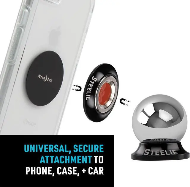 Alt view image 4 of 7 - Steelie Orbiter Dash Kit - Magnetic Dashboard Phone Mount - Easy-to-Use & Durable Cell Phone Car Holder