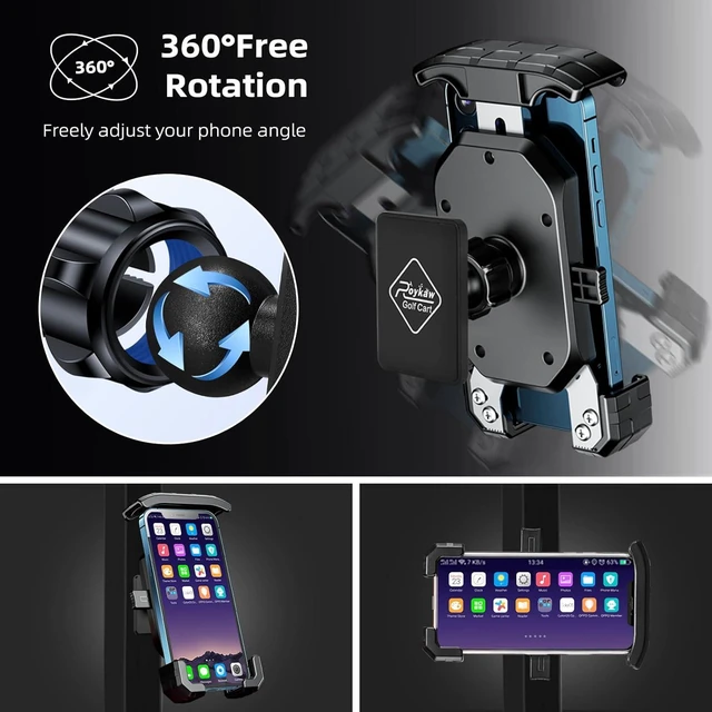 Alt view image 3 of 7 - Roykaw Golf Cart Magnetic Phone Holder Mount Compatible with EZGO/Club Car/Yamaha, Compatible with iPhone/Galaxy/Google Pixel, Ultra Strength Magnet/360° Rotatable/One-Handed Pick & Place