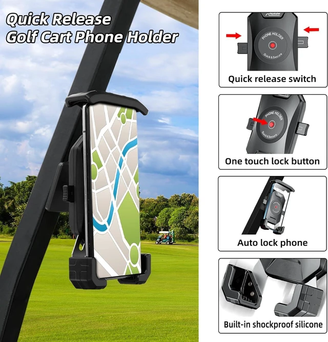 Alt view image 4 of 7 - Roykaw Golf Cart Magnetic Phone Holder Mount Compatible with EZGO/Club Car/Yamaha, Compatible with iPhone/Galaxy/Google Pixel, Ultra Strength Magnet/360° Rotatable/One-Handed Pick & Place