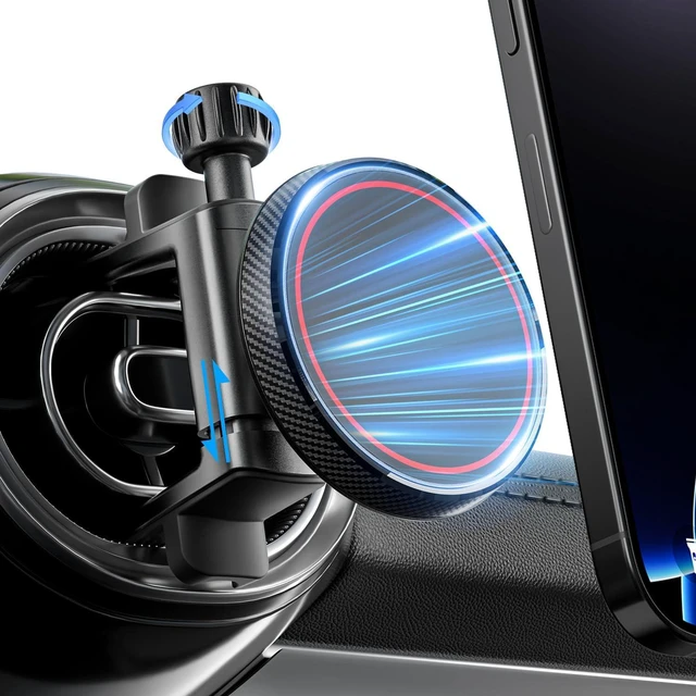 Main image of ALAFLY Compatible with Magsafe Car Mount for Mercedes Benz A/B/C/E/G/GLA/GLK/Mini Cooper Round Air Vent, Strong Magnetic Phone Holder for iPhone 16 15 14 13 12 Pro Max Plus Mini