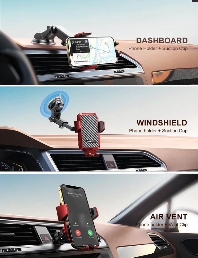 Alt view image 5 of 7 - Wireless Car Charger, Phone Holders, 15W Auto Clamping Phone Mount Car Accessories for iPhone 16 15 14 13 12 Mini Pro Max 11, Samsung Galaxy S24 Ultra S23 S22+ Note 20, etc - Red
