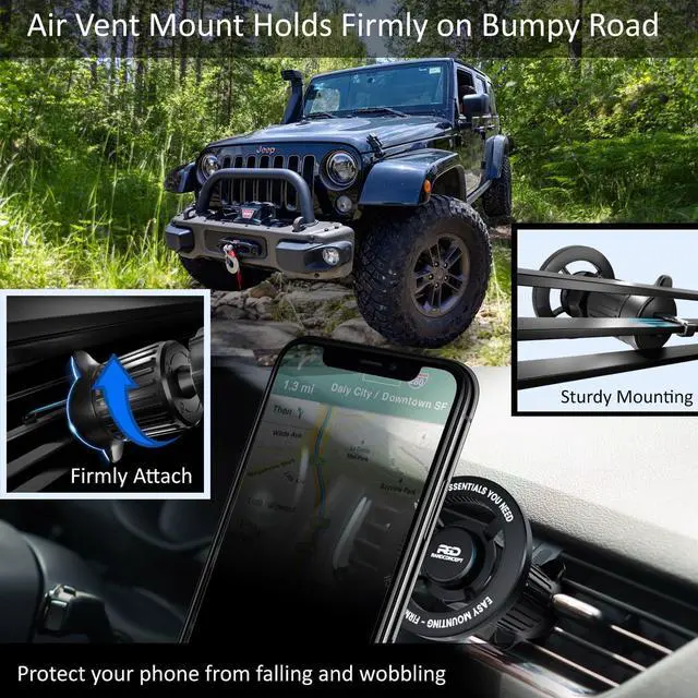 Alt view image 3 of 7 - for MagSafe Car Mount Air Vent Magnetic Phone Mount 360° Adjustable Magnetic Phone Holder for iPhone 12 13 14 15 Pro Max Plus Mini - Car Magnet Phone Holder