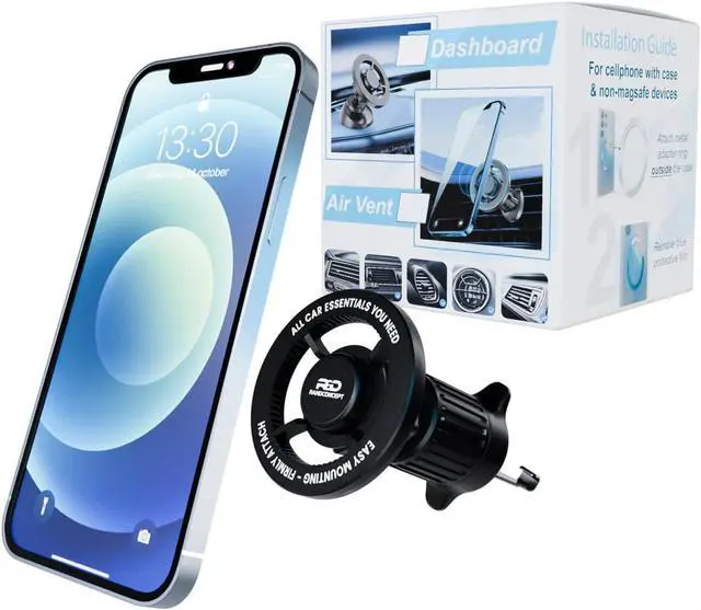 Alt view image 7 of 7 - for MagSafe Car Mount Air Vent Magnetic Phone Mount 360° Adjustable Magnetic Phone Holder for iPhone 12 13 14 15 Pro Max Plus Mini - Car Magnet Phone Holder
