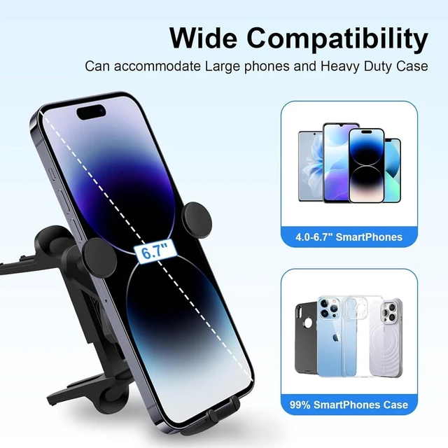 Alt view image 6 of 7 - Car Phone Holder Mount Compatible with Mercedes Benz C-Class, E-Class,S-Class,B-Class,A-Class, GLC/GLE/GLS/GLB/GLA-Class 2016-2024 & Mini Cooper, Mercedes Benz Accessories