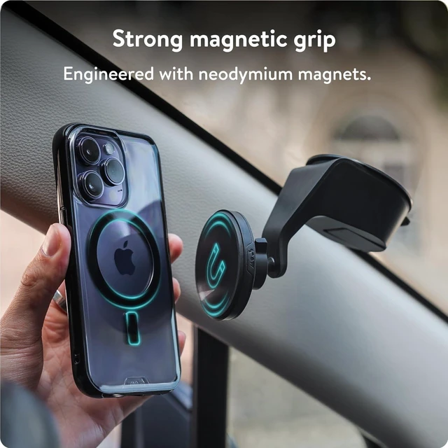 Alt view image 2 of 7 - Mous MagSafe Compatible Car Mount Phone Stand - Phone Suction Mount Compatible with iPhone 16/15/14/13/12 Series Phones and MagSafe Compatible Cases