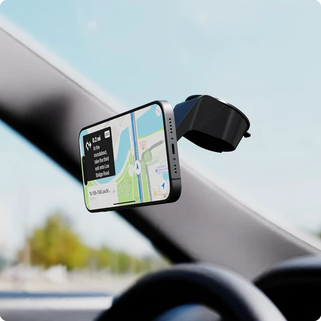 Alt view image 7 of 7 - Mous MagSafe Compatible Car Mount Phone Stand - Phone Suction Mount Compatible with iPhone 16/15/14/13/12 Series Phones and MagSafe Compatible Cases