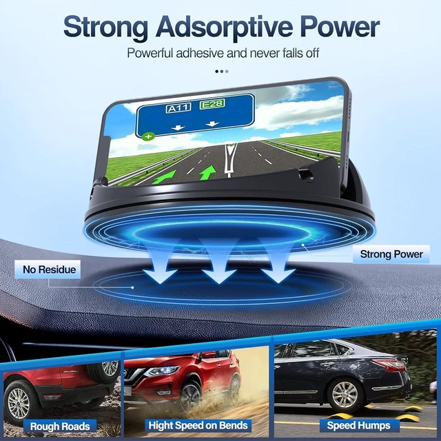Alt view image 3 of 6 - 2-Pack Car Phone Holder Mount, 360° Rotatable Silicone Dashboard Mount for iPhone