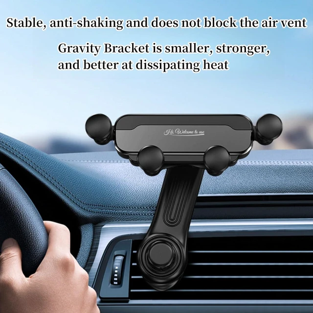 Alt view image 2 of 6 - QruiLanTu Car Vent Phone Mount Gravity Cell Phone Holder Never Blocking Vent with Rotatable Swing Arm Hands Free Universal Extension Clip Air Phone Holder Car Fit for All Phones iPhone Samsung