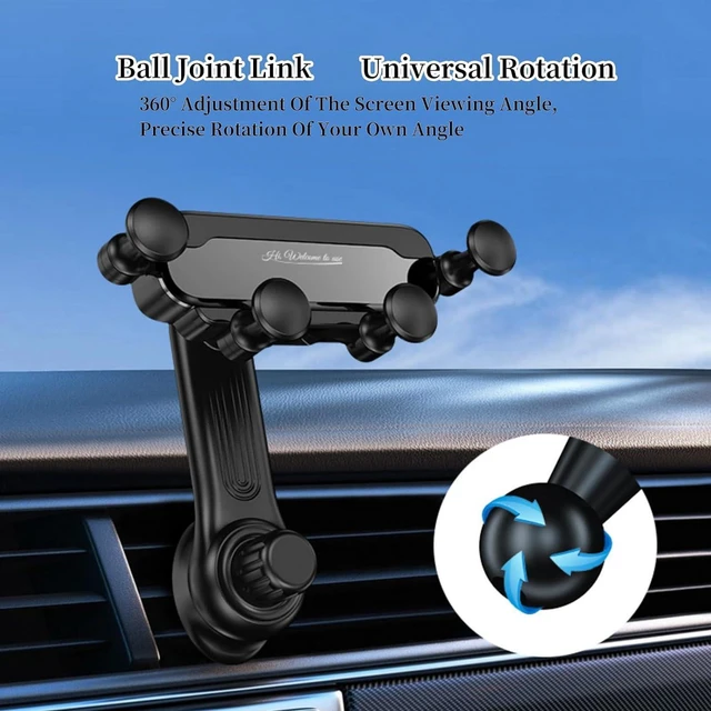 Alt view image 5 of 6 - QruiLanTu Car Vent Phone Mount Gravity Cell Phone Holder Never Blocking Vent with Rotatable Swing Arm Hands Free Universal Extension Clip Air Phone Holder Car Fit for All Phones iPhone Samsung