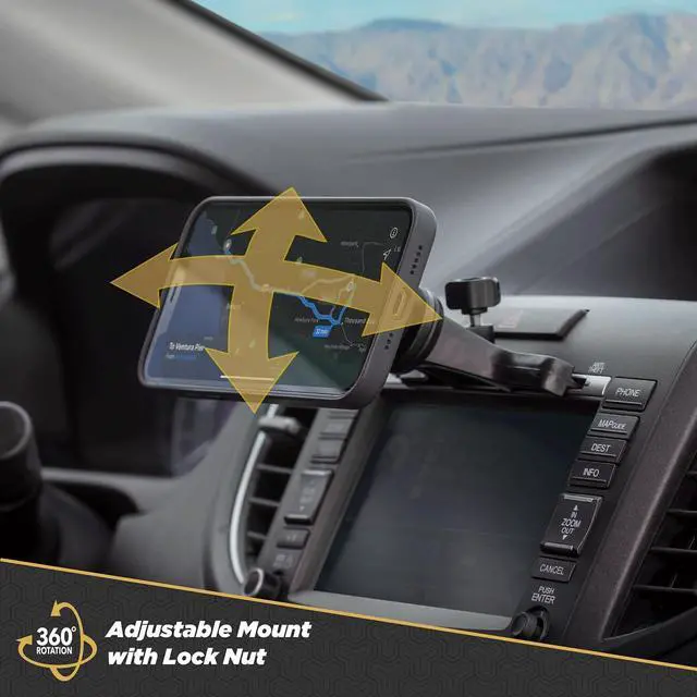 Alt view image 4 of 6 - MAGCD2 MagicMount Magnetic CD Slot Car Mount  360° Adjustable Magnet Head Universal Cell Phone Holder Compatible with iPhone  and All Devices