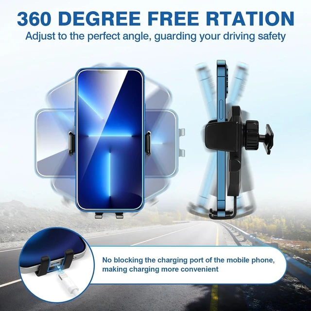 Alt view image 5 of 7 - FIILINES Phone Holder for Ford F-150 2015-2020,360 Degree Rotation Cell Phone Mount for F-150 Accessories, Air Vent Phone Mount Compatible with 4-7 Inch Phones