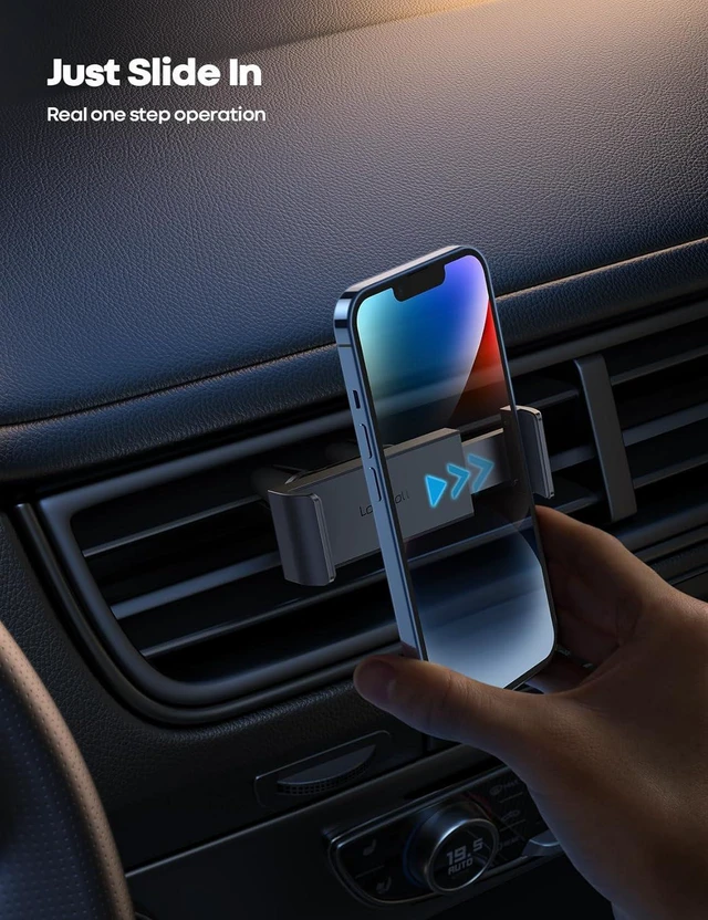 Alt view image 2 of 7 - Lamicall Car Phone Holder, Air Vent Clip Mount - Universal Cell Phone Stand Holder Hand Free Cradle, Compatible with iPhone 15 14 13 12 Pro Max Mini XS XR Plus SE, All 4.7-6.5'' Smartphone - Gray