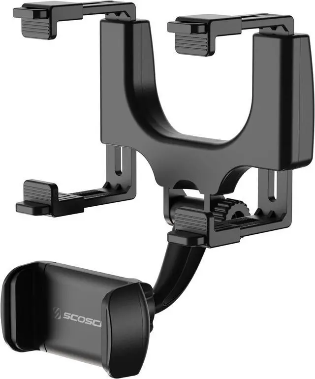 Main image of Scosche SUHRM-1 StuckUp Rotatable Hands-Free Cell Phone Holder, Car Rear View Mirror Mount, 360° Hanging Rearview Mirror Phone Mount, Compatible w/iPhone 15/14/13/12 Series, Android Smartphone, GPS