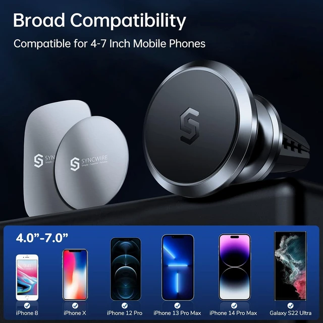 Alt view image 6 of 7 - Syncwire Magnetic Phone Holder for Car, Super Strong Magnet Phone Holder Mount Air Vent 360° Rotatable Cell Phone Holder Mount for Car Compatible iPhone, Samsung, Galaxy, Xiaomi, Huawei, LG
