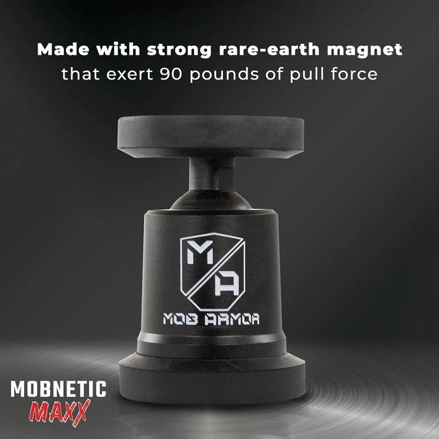 Alt view image 5 of 7 - Mob Armor MobNetic Maxx - USA Assembled Magnetic Phone Holder for Car, Magnetic Car Phone Mount, 90-Degree Tilt, 360-Degree Rotation, Aluminum Metal, Compatible with iPhone & Android - Red