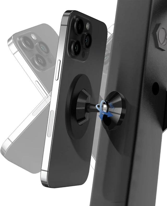Main image of Orzero Upgraded Gym, Car Magnetic Phone Mount Holder Compatible for Mag-Safe, Dual Strong Magnets, Easily and Firmly Attaches to Metal Surface for Any Phones for Videos and Selfies - Black
