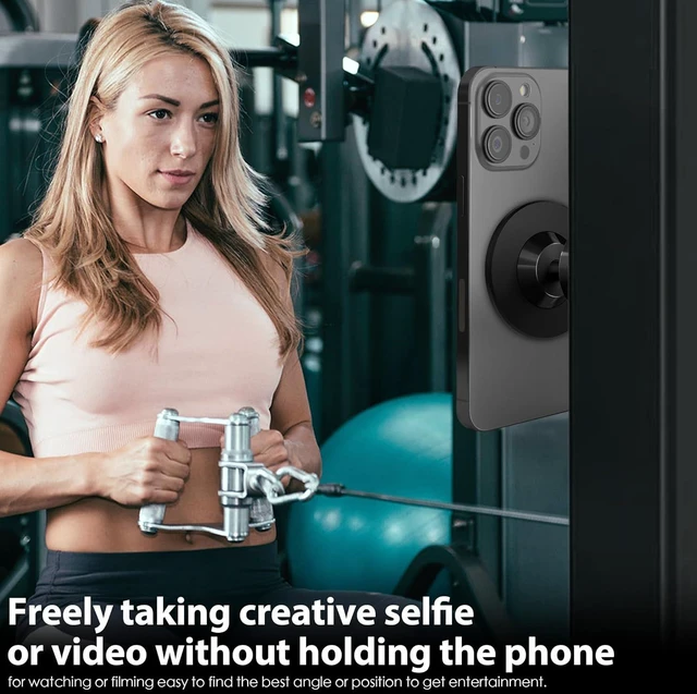 Alt view image 3 of 6 - Orzero Upgraded Gym, Car Magnetic Phone Mount Holder Compatible for Mag-Safe, Dual Strong Magnets, Easily and Firmly Attaches to Metal Surface for Any Phones for Videos and Selfies - Black
