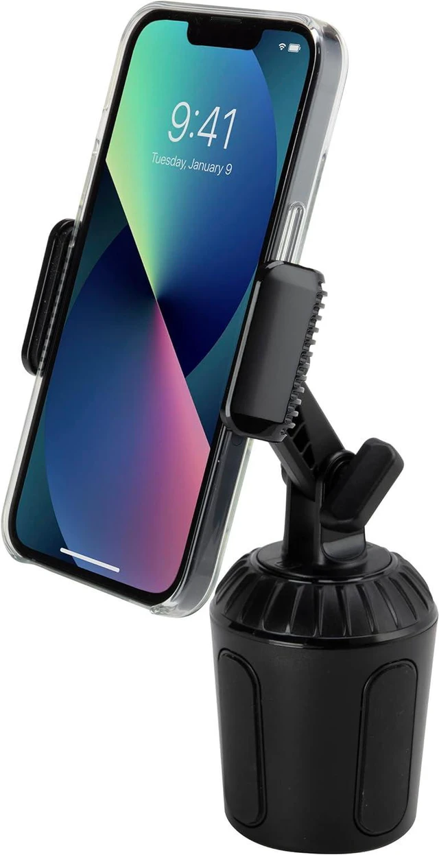 Alt view image 2 of 7 - Scosche UHCUP2M-SP1 Universal Cup Phone Holder Mount with Adjustable Arms and Adjustable Base, Expands to Fit Cupholder, 360 Degree View Rotation