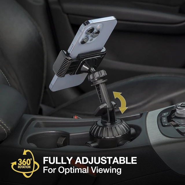 Alt view image 5 of 7 - Scosche UHCUP2M-SP1 Universal Cup Phone Holder Mount with Adjustable Arms and Adjustable Base, Expands to Fit Cupholder, 360 Degree View Rotation