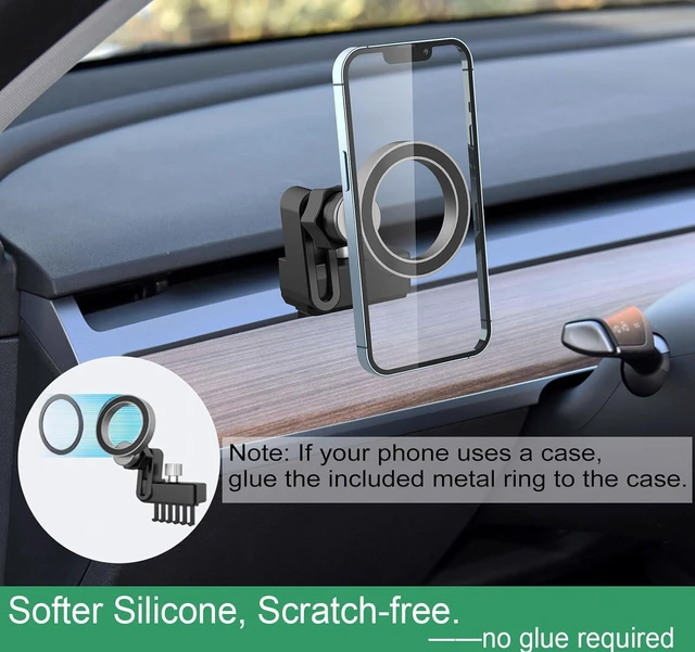 Alt view image 3 of 6 - Yrthe Voitom Tesla Phone Mount Designed Specifically for Tesla Model 3 Model y, MagSafe Tesla Model y Phone Holder Compatible with All Phone