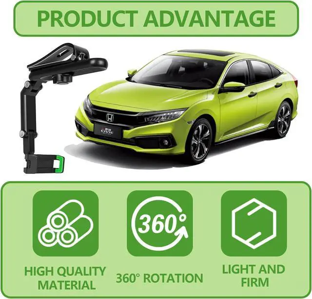 Alt view image 4 of 7 - Sun Visor Car Phone Holder 360° Rearview Phone Holder for Car Sun Visor Retractable Car Phone Mount Compatible with iPhone/Android/