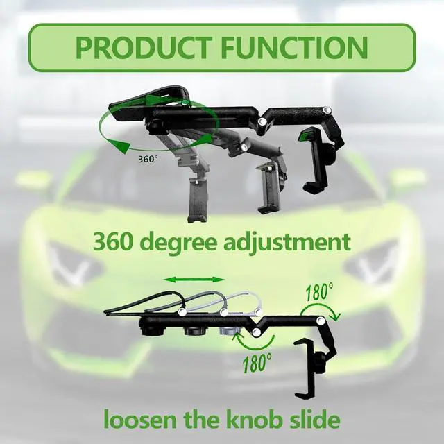 Alt view image 6 of 7 - Sun Visor Car Phone Holder 360° Rearview Phone Holder for Car Sun Visor Retractable Car Phone Mount Compatible with iPhone/Android/