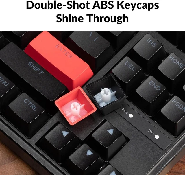 Alt view image 4 of 7 - Keychron C3 Pro QMK/VIA Custom Gaming Keyboard, Programmable 87 Keys Compact TKL Layout Gasket Mount, Red LED Backlight Wired Mechanical Keyboard with Brown Switches for Mac/Windows/Linux