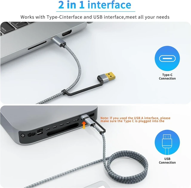 Alt view image 2 of 7 - Ultra-Slim Wired Keyboard for Apple, USB & Type-C Conversion Cable, 78 Scissor Keys, Media Hotkeys, Compatible with MacBook, iMac, Mac mini, Mac Pro, Laptop Computers, Windows Desktop PC,Silver