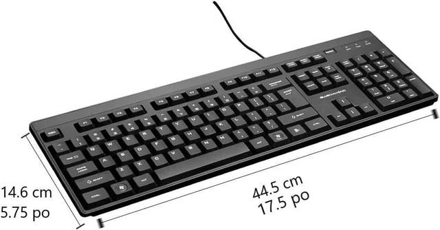 Alt view image 4 of 4 - BlueDiamond GDKB01 Connect Basic, English USB Keyboard - for PC - Spill Proof - Easy Connect and Use - Ergonomic Black