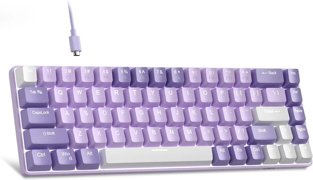Main image of MageGee Portable 60% Mechanical Gaming Keyboard, MK-Box LED White Backlit Compact 68 Keys Mini Wired Office Keyboard with Red Switch for Windows Laptop PC Mac - Violets
