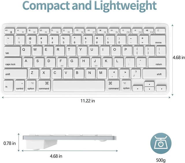 Alt view image 2 of 6 - Ultra-Slim Wired Keyboard for Apple Mac, USB & Type-C Conversion Cable, 78 Scissor Keys, Media Hotkeys, Compatible with MacBook, iMac Mini&Pro, Laptop Computers, Windows Desktop PC, White