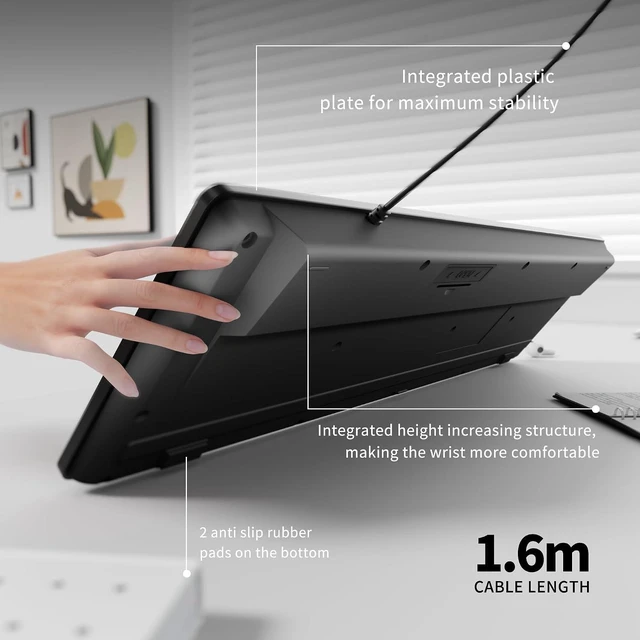 Alt view image 4 of 7 - Wired Keyboard with Cover, 104 Keys Laser-Etched Non-Fade Letter | 1.6m USB-A Cord, Spill-Resistant with dust-proof film, Full Size for Windows Mac PC Laptop, Office Home Business Programming
