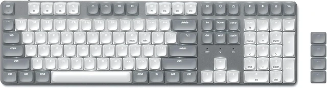 Main image of Satechi SM3 Mechanical Keyboard, White LED Backlit, Light Gray/White | 108 Keys Full Size, Wired and Bluetooth, for Mac and Windows